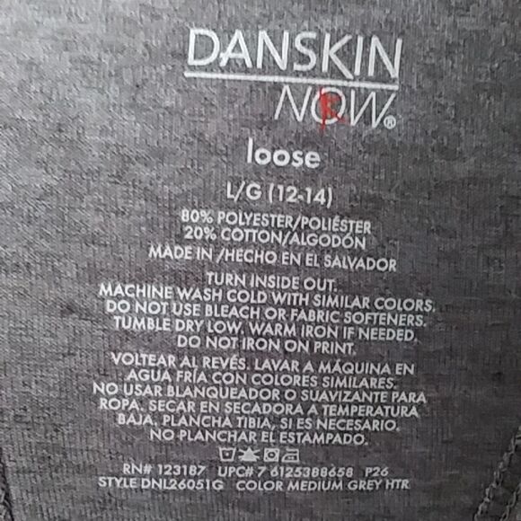 I CAN AND I WILL Danskin Motivational Tank Racerback Grey/Pink size L - Picture 8 of 8